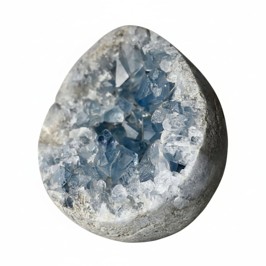 Großes Celestit Cluster Ei – vereint Schönheit mit sanfter Energie CrystalScents