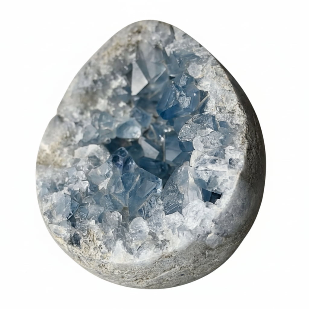 Großes Celestit Cluster Ei – vereint Schönheit mit sanfter Energie CrystalScents