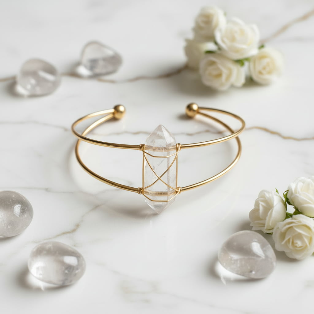 Bergkristall Armreif - Eleganz & Klarheit