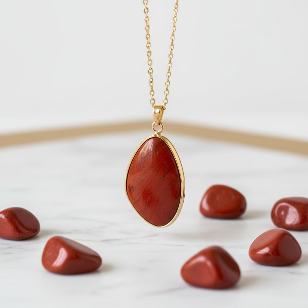 Roter Jaspis Halskette - Wärme & Struktur CrystalScents