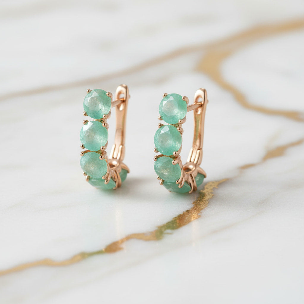 Ohrringe – Gold mit grünen Akzenten CrystalScents