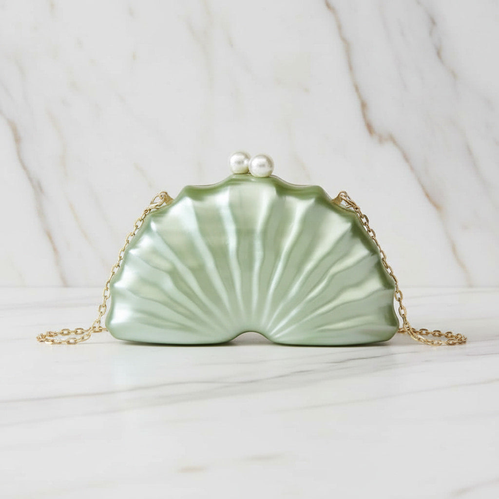 Clutch – Perlmutt-Handtasche in edlem Grün CrystalScents