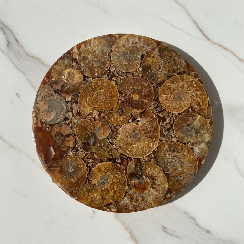Ammoniten Scheibe - Fossile Kunst CrystalScents