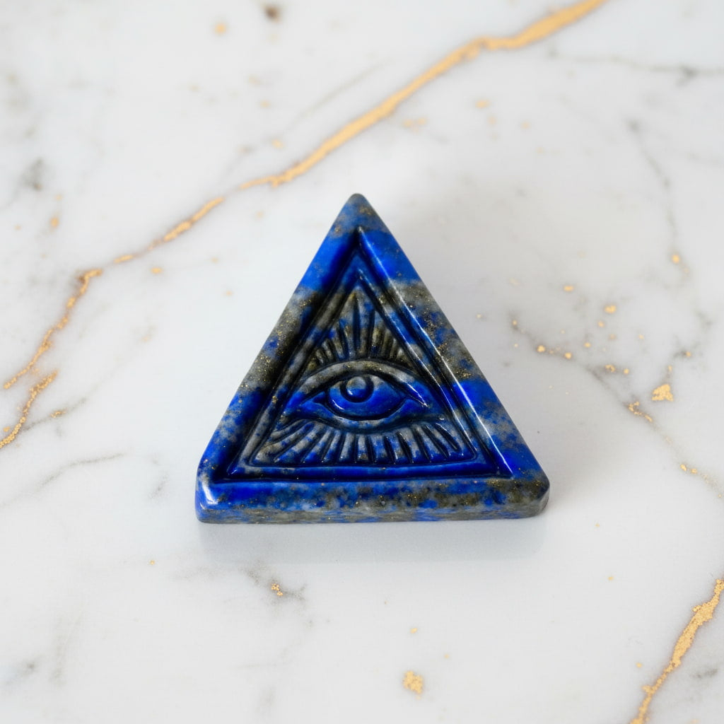 Lapislazuli Dreieck - Amulett mit Auge