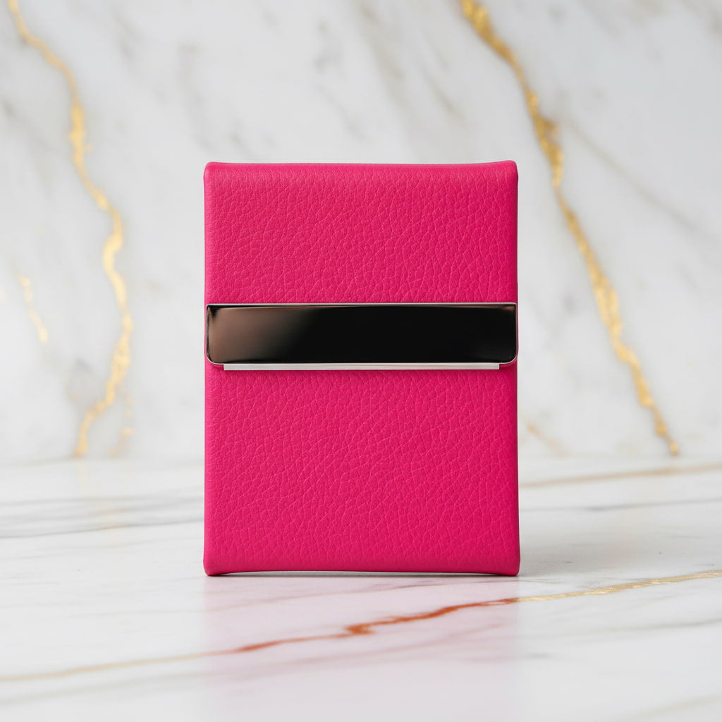 Visitenkartenetui Silber & Kunstleder, pink CrystalScents
