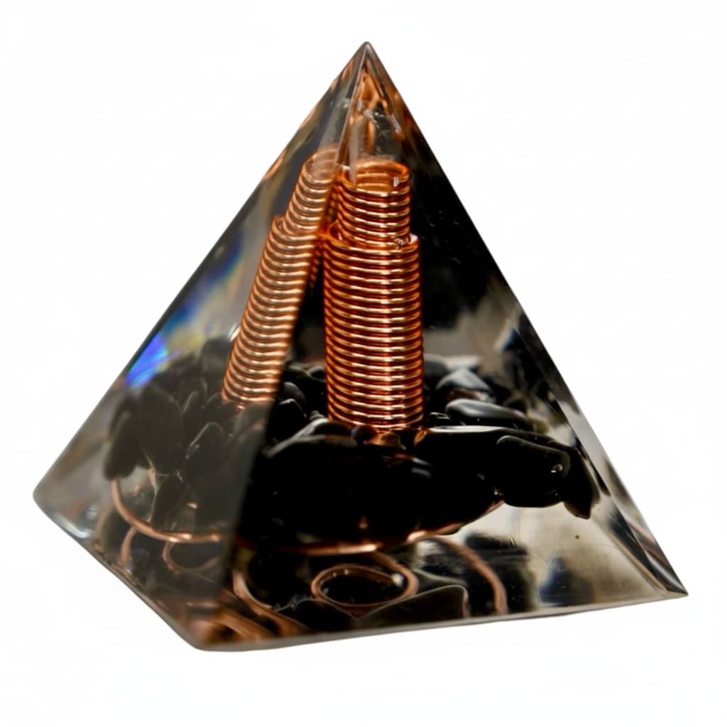 Obsidian Orgonit Pyramide - Schutz & Energie CrystalScents
