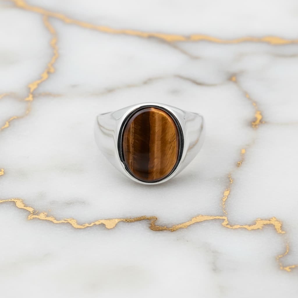 Tigerauge Ring - Kraft & Klarheit CrystalScents