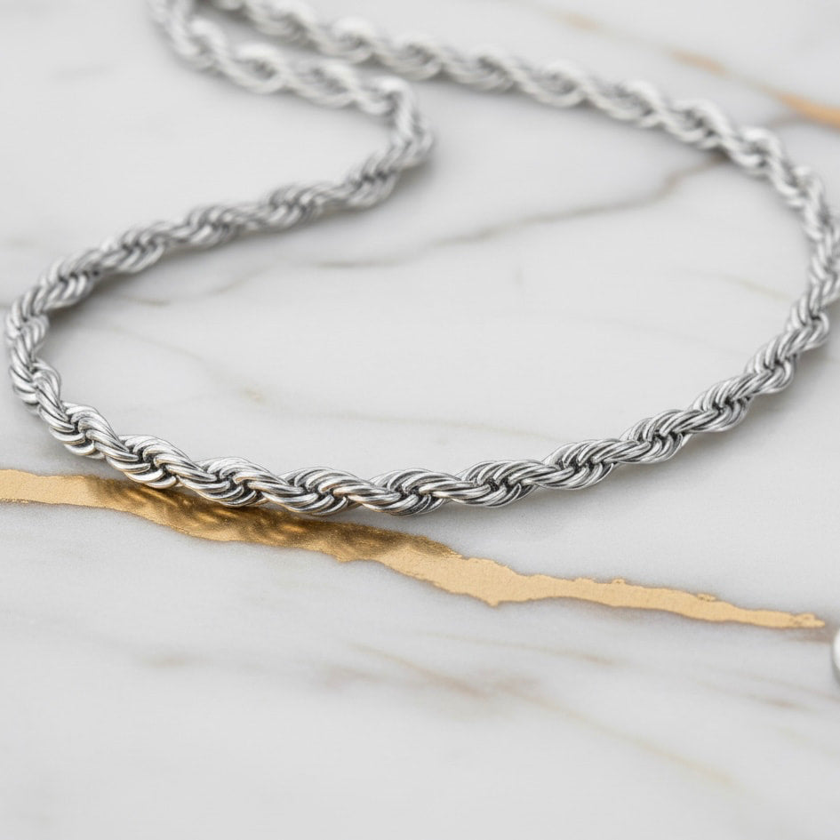 Halskette – Silberne gedrehte Kette CrystalScents