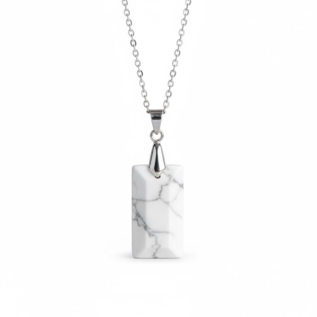 Howlit Halskette - Geschliffener Anhänger CrystalScents