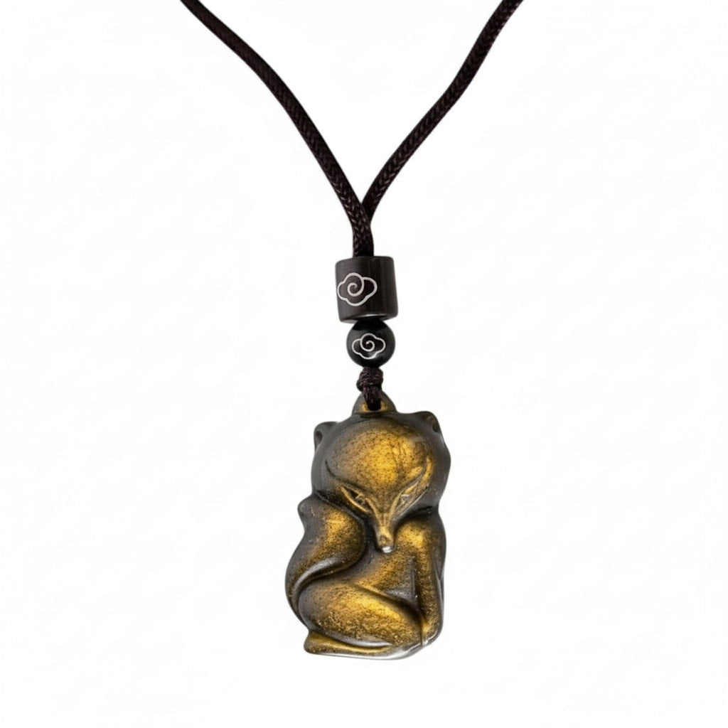 Gold Obsidian Anhänger - Schimmernder Begleiter CrystalScents