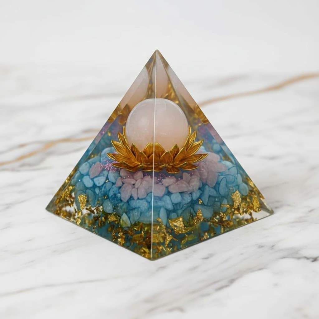 Orgonit Pyramide - Rainbow Blume des Lebens CrystalScents