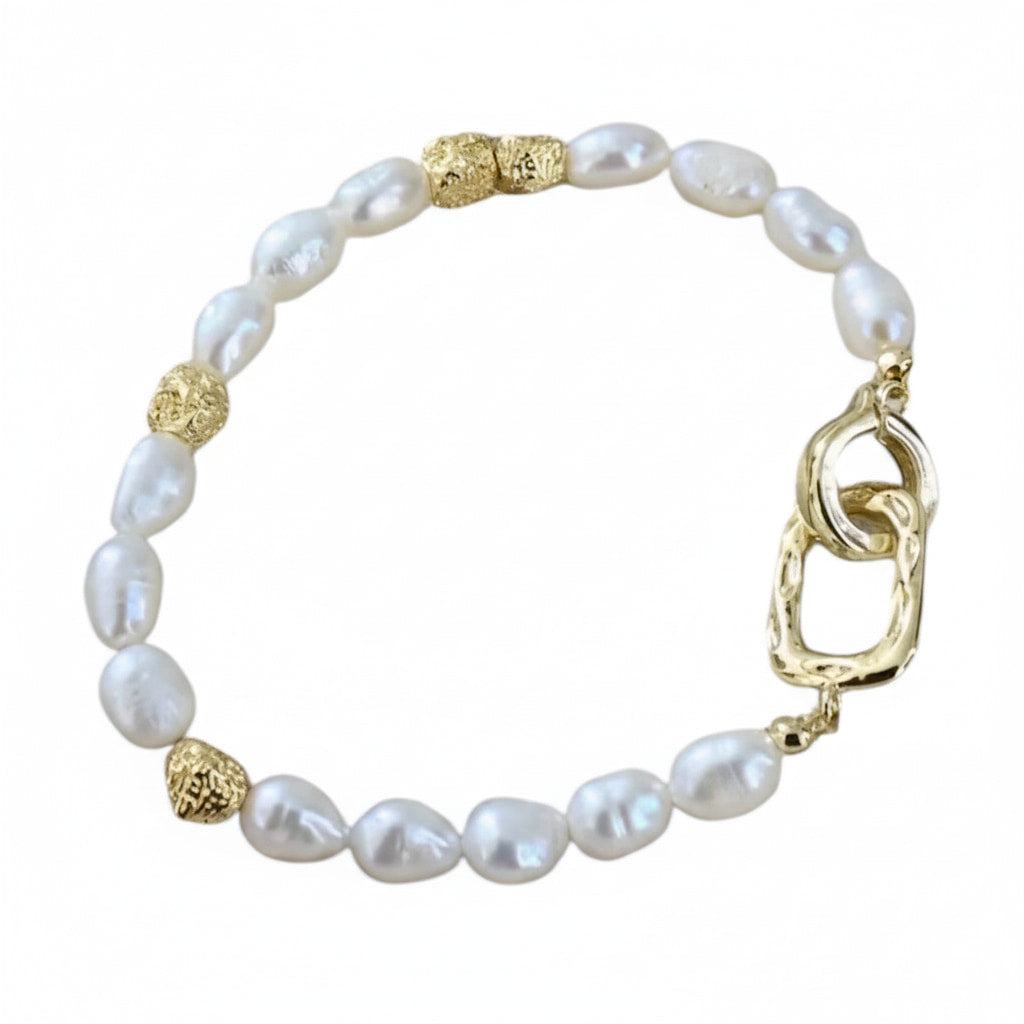 Perlenarmband mit Goldelementen - Zeitlos elegant CrystalScents