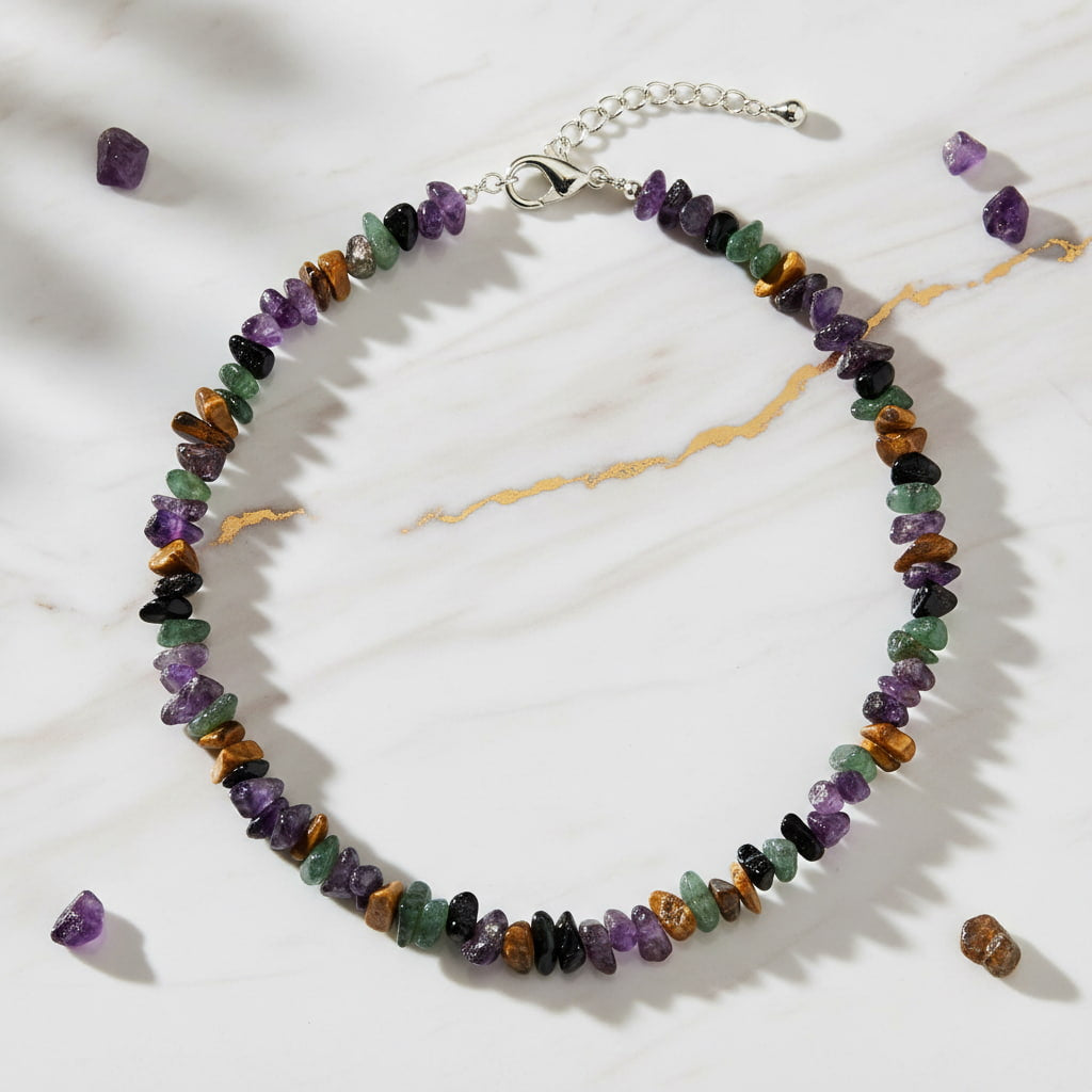 Halskette – Bunte Kristalle für Lebensfreude & innere Ruhe