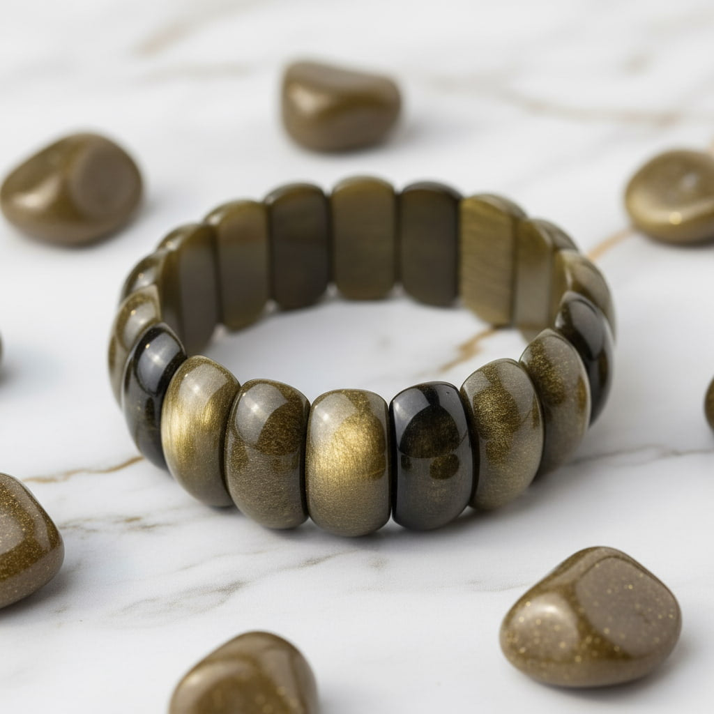 Gold Obsidian Armband - Ein schimmernder Blickfänger CrystalScents
