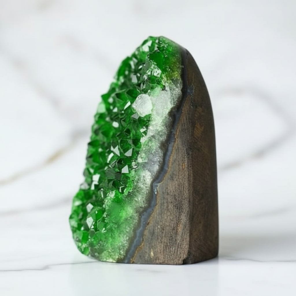Amethystdruse Grün – Funkelndes Kristall-Wohnhighlight CrystalScents
