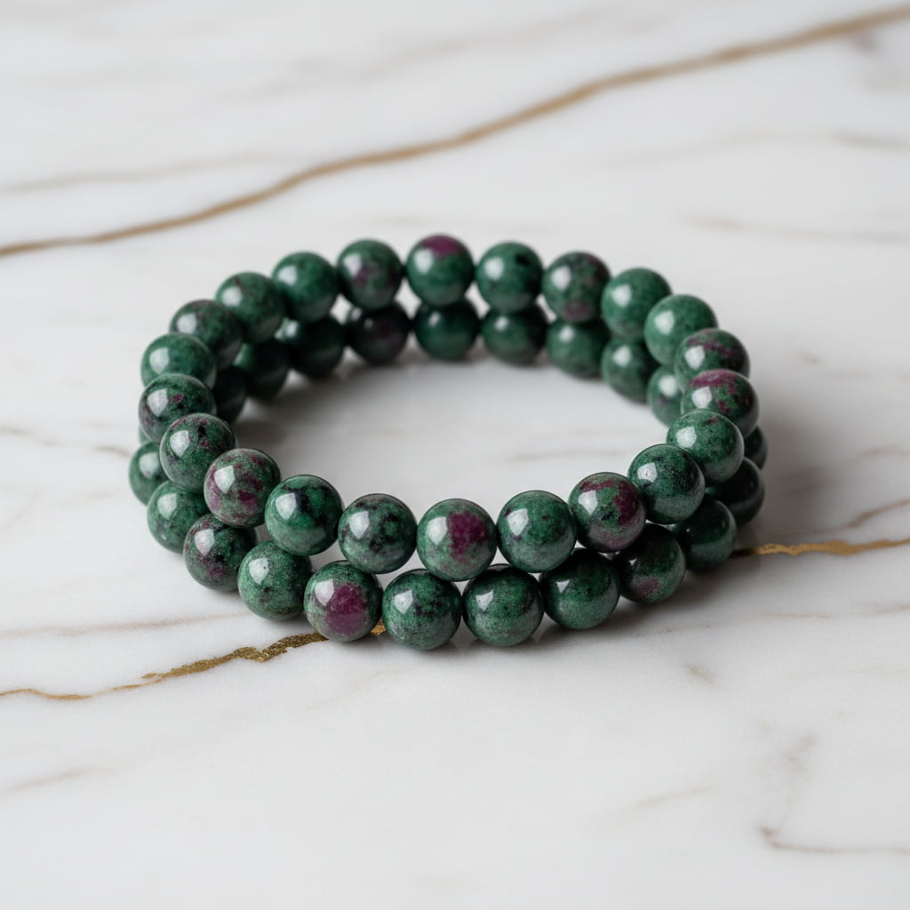 Rubin Zoisit Kugelarmband – Energie & Gelassenheit CrystalScents