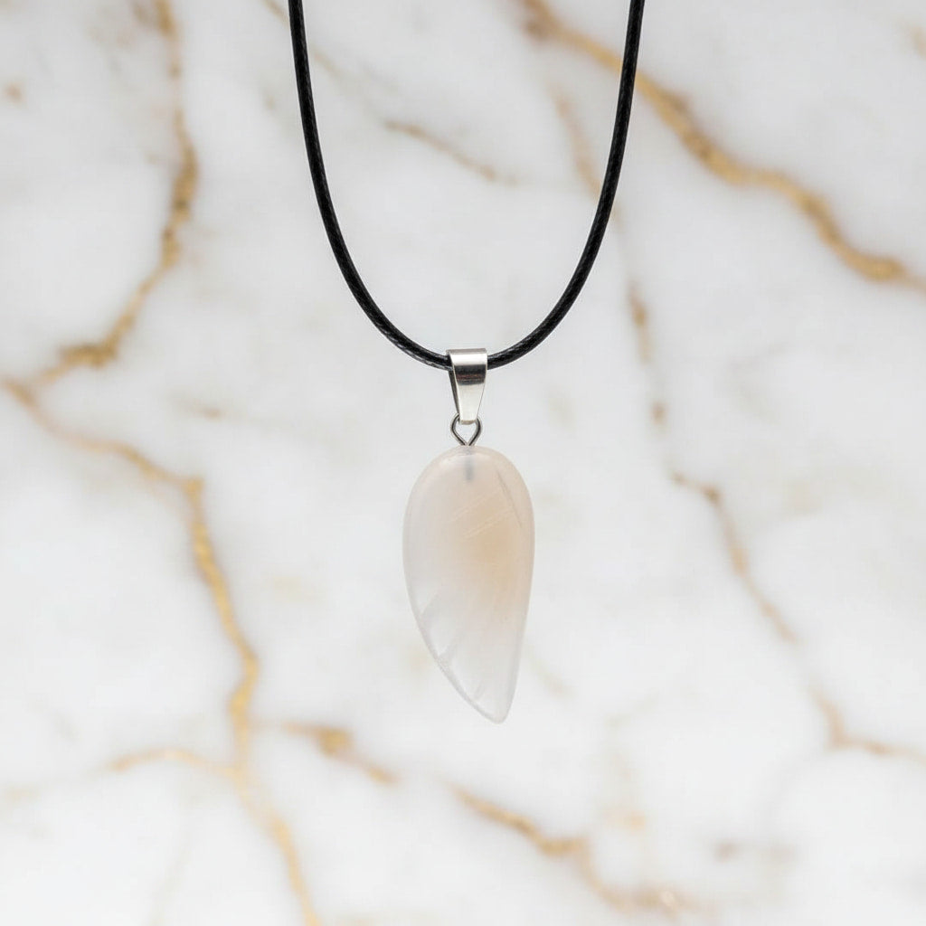 Achat Halskette - mit Flügel Anhänger