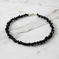Achat Splitter Halskette – Schwarze Natursteinsplitter