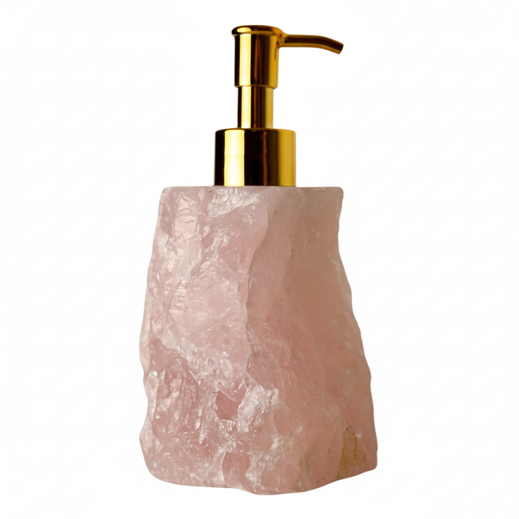 Rosenquarz Seifenspender – Für Ihr Bad CrystalScents