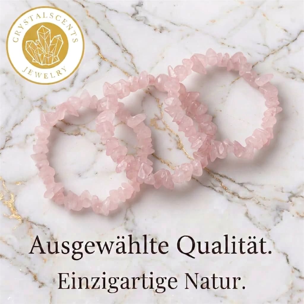Rosenquarz Splitterarmband  – Herzensfreude & Harmonie