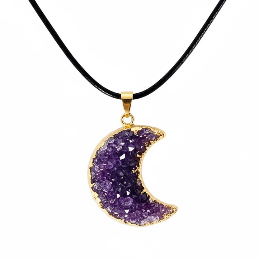 Amethyst Halskette – Cluster Mond für Eleganz & Ausstrahlung CrystalScents