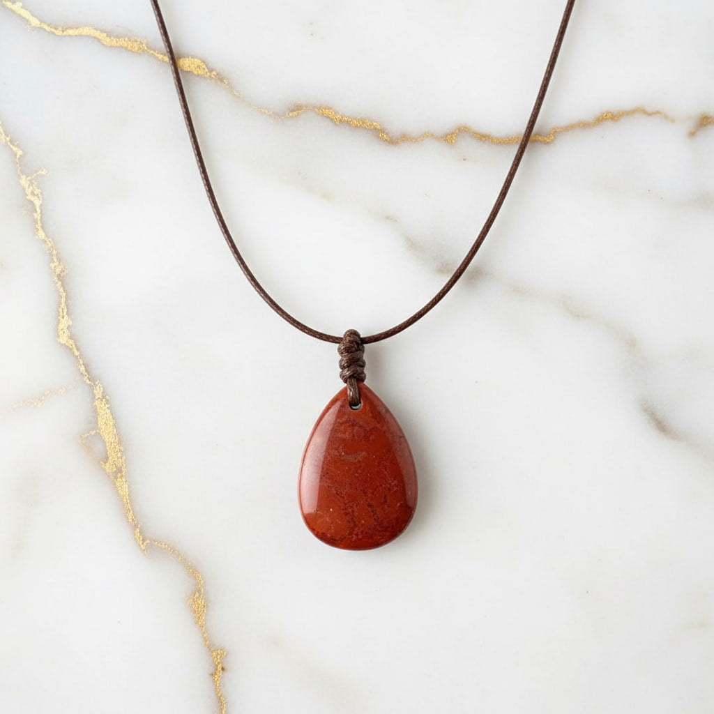 Roter Jaspis Halskette - Erdung & Selbstvertrauen CrystalScents