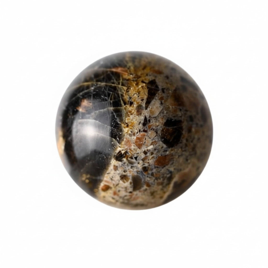 Schwarze Mondstein Kugel – Schutz & Intuition CrystalScents
