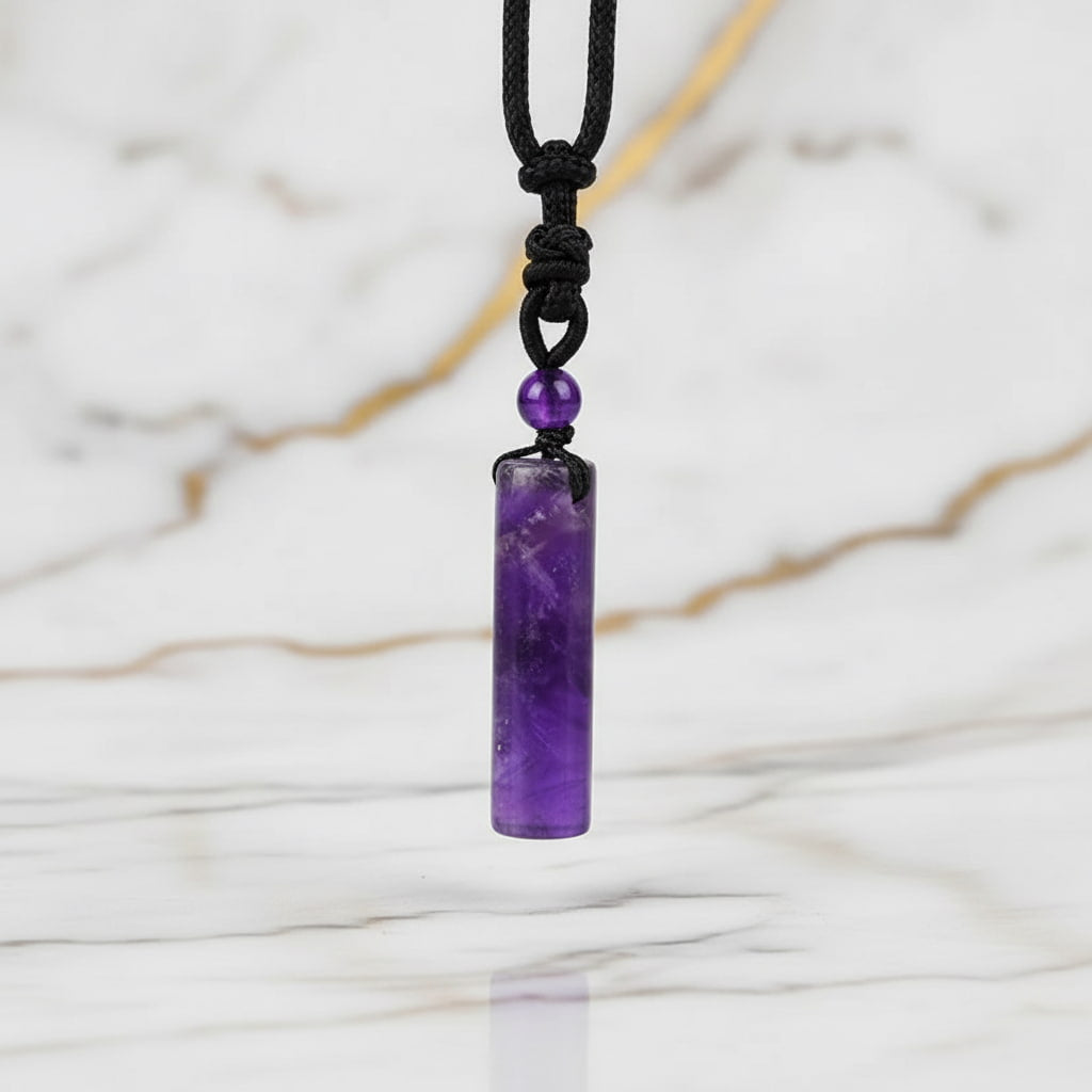 Amethyst Halskette – Stab Anhänger für Harmonie & Fokus CrystalScents