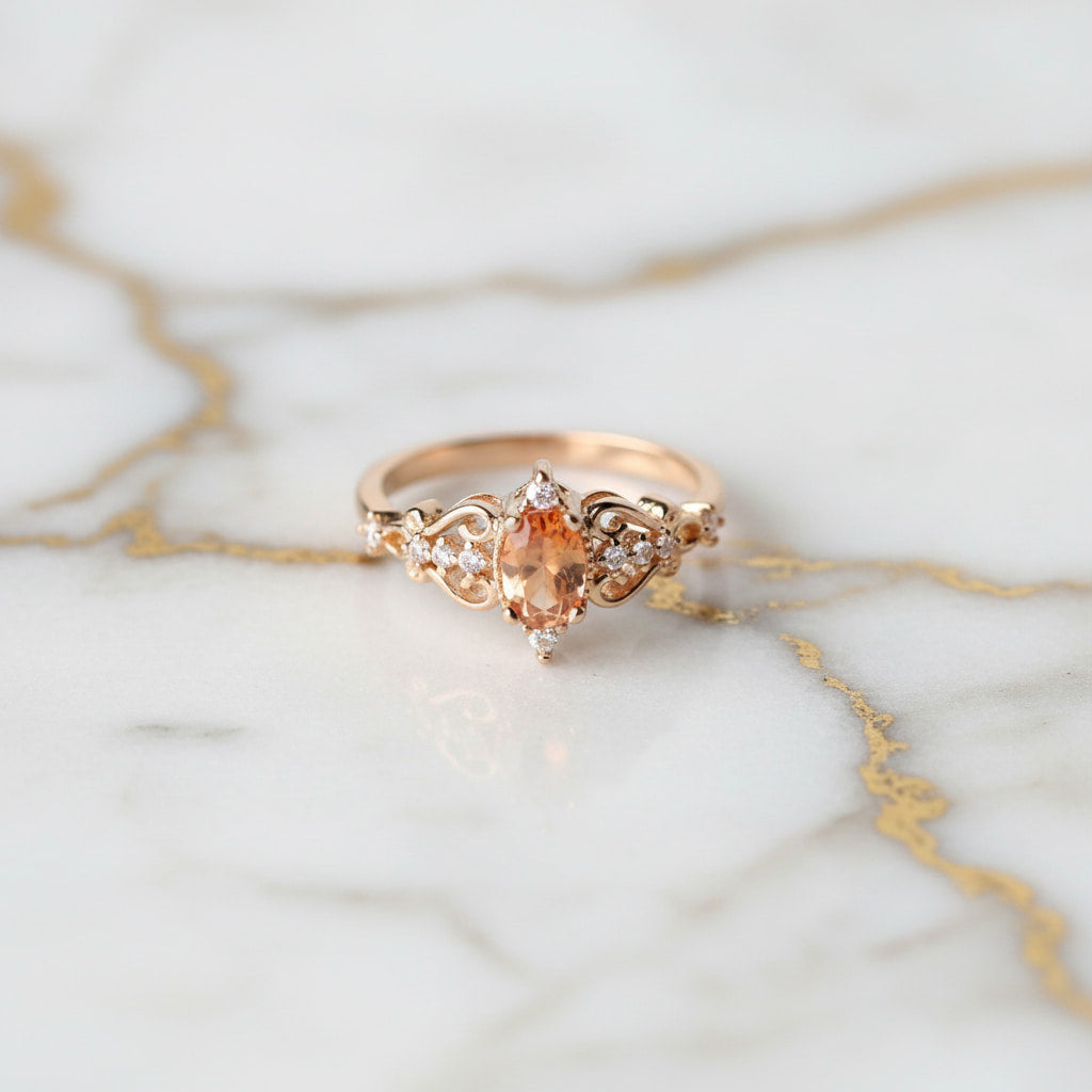 Ring mit orangem Stein – elegantes Schmuckstück für warme Akzente