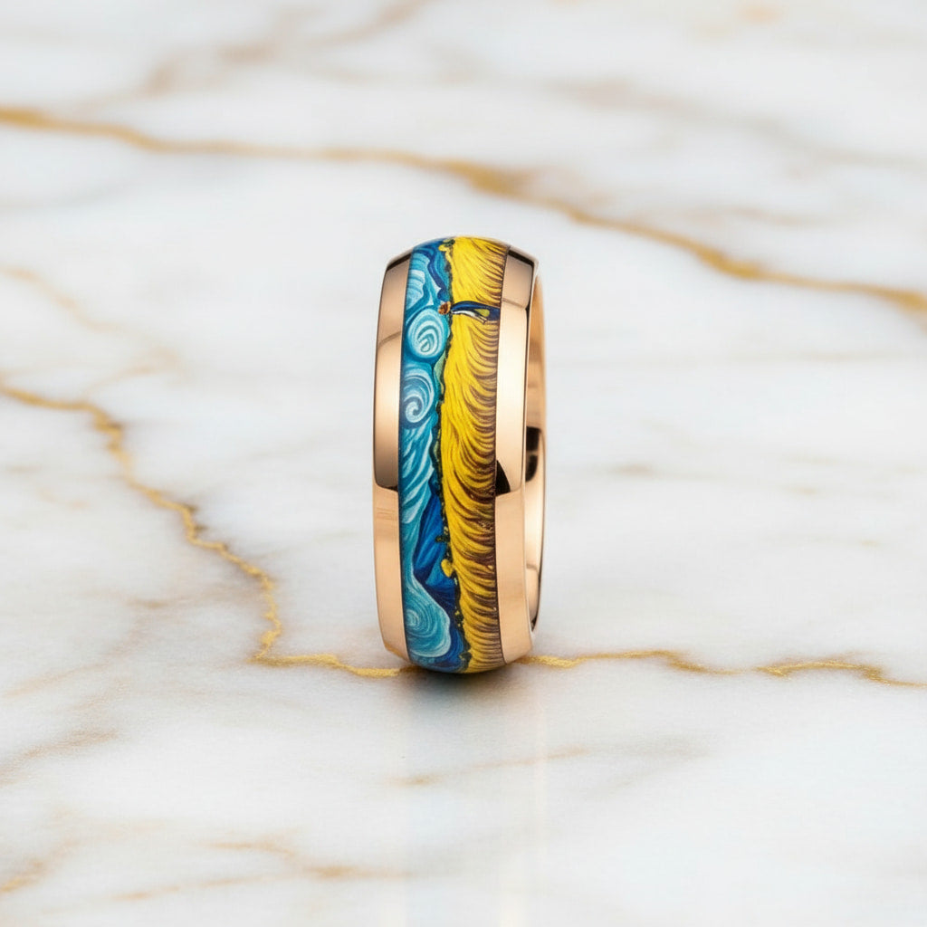 Ring mit Weizenfeld - Kunst für den Finger CrystalScents