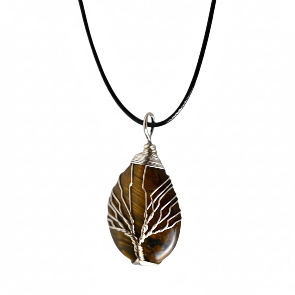 Tigerauge Halskette - Silbern verziert JETZT sichern CrystalScents