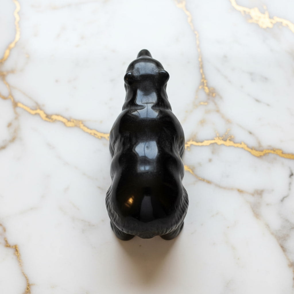 Obsidian Bärenfigur – Stilvolles Kristallobjekt CrystalScents