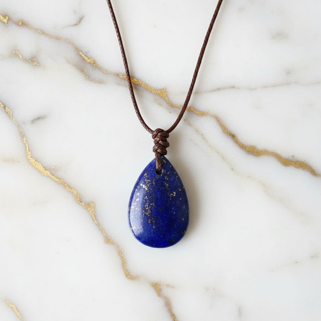 Lapislazuli Halskette - Tropfenförmiger Anhänger CrystalScents