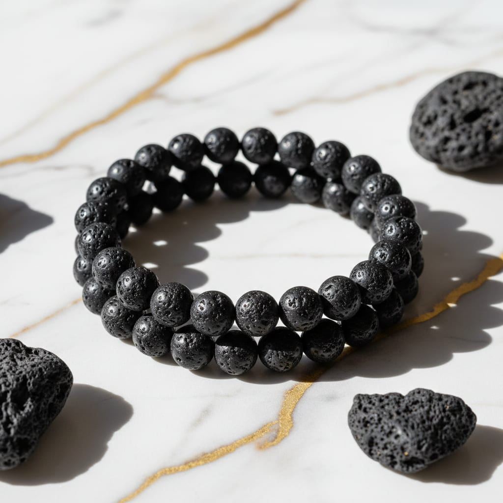 Vulkanstein Kugelarmband - Erdung & innere Stärke