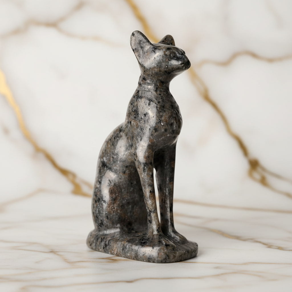 Flammenstein Katze - Skulptur mit UV-Reaktion CrystalScents