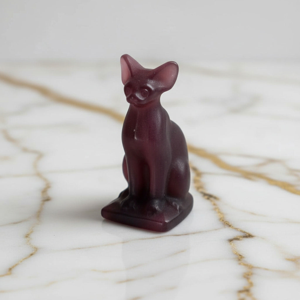 Katzenaugen Katzenskulptur - Wachsamer Beschützer CrystalScents