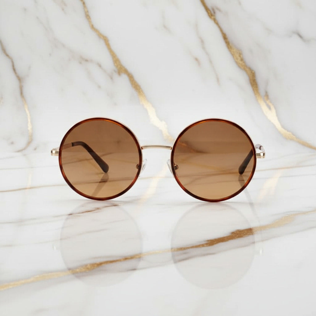 Sonnenbrille – Auffällig rund in Braun CrystalScents