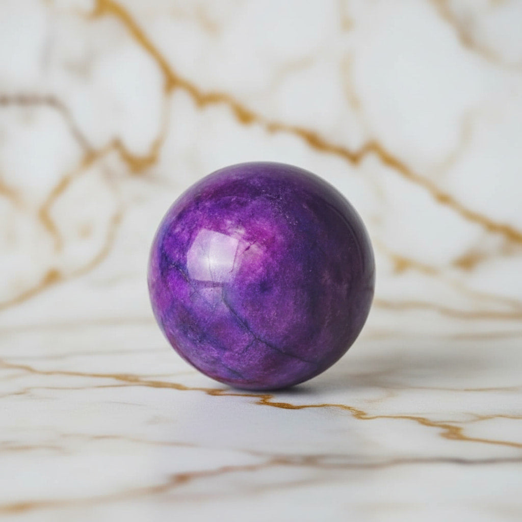 Lila Mondstein Kugel – Lila Meditationsbegleiter CrystalScents