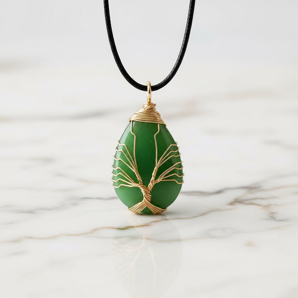 Aventurin Halskette - Goldener Baum CrystalScents