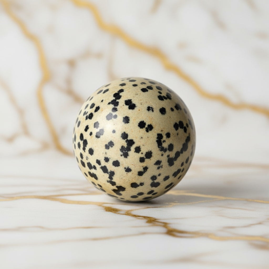 Jaspis Kugel - Dalmatiner Muster