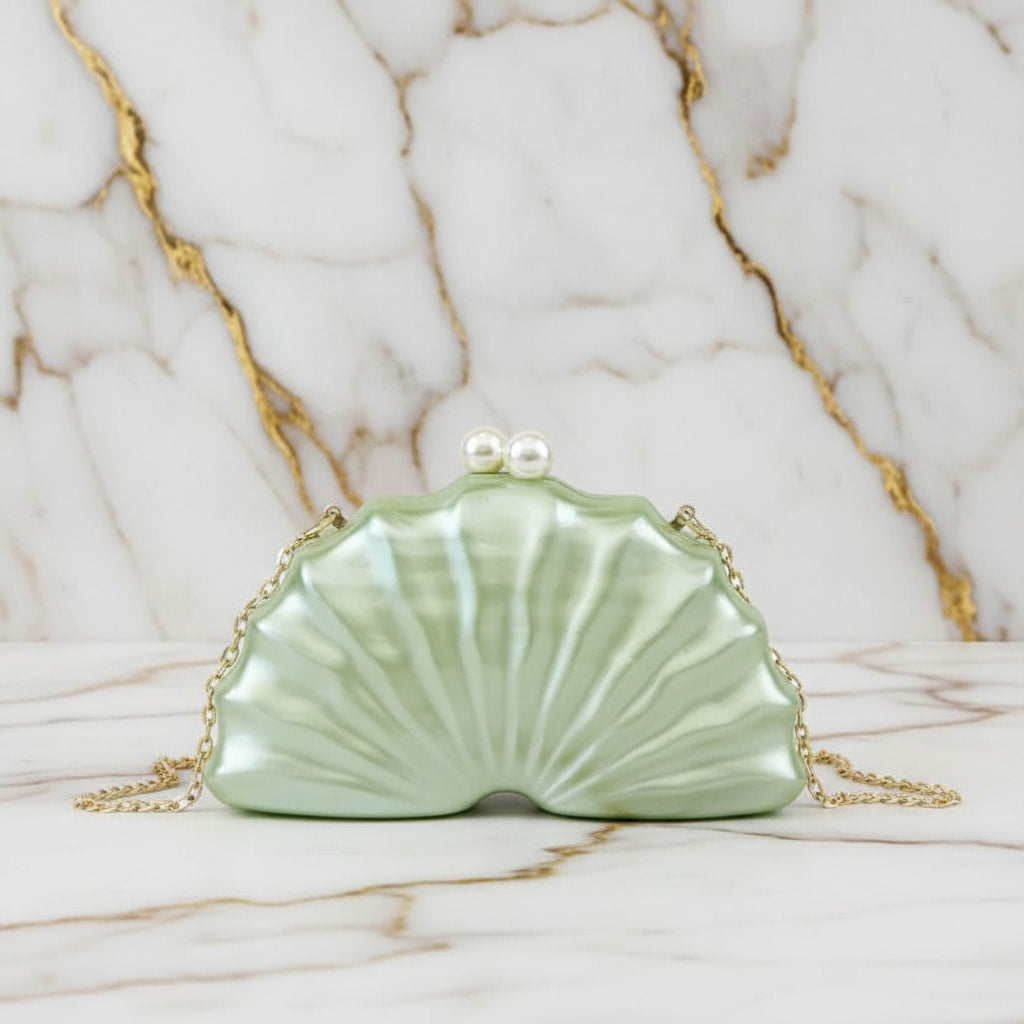 Clutch – Perlmutt-Handtasche in edlem Grün CrystalScents
