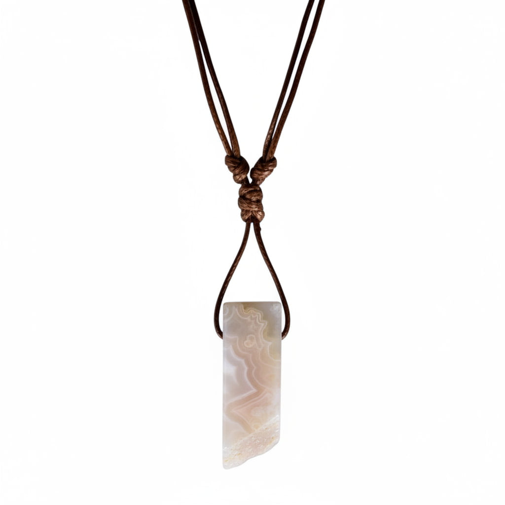 Achat Halskette - Länglicher Anhänger