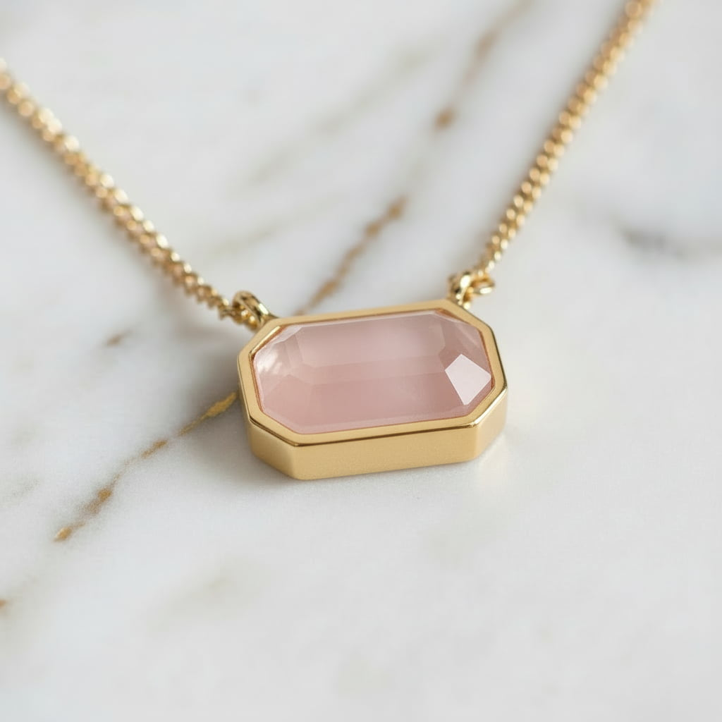 Halskette mit Rosenquarz – Herzöffnung & Harmonie