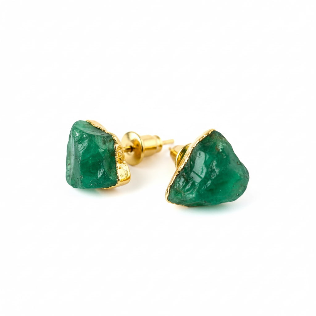 Quarz Ohrstecker Gold Edelstein Schmuck Naturstein CrystalScents