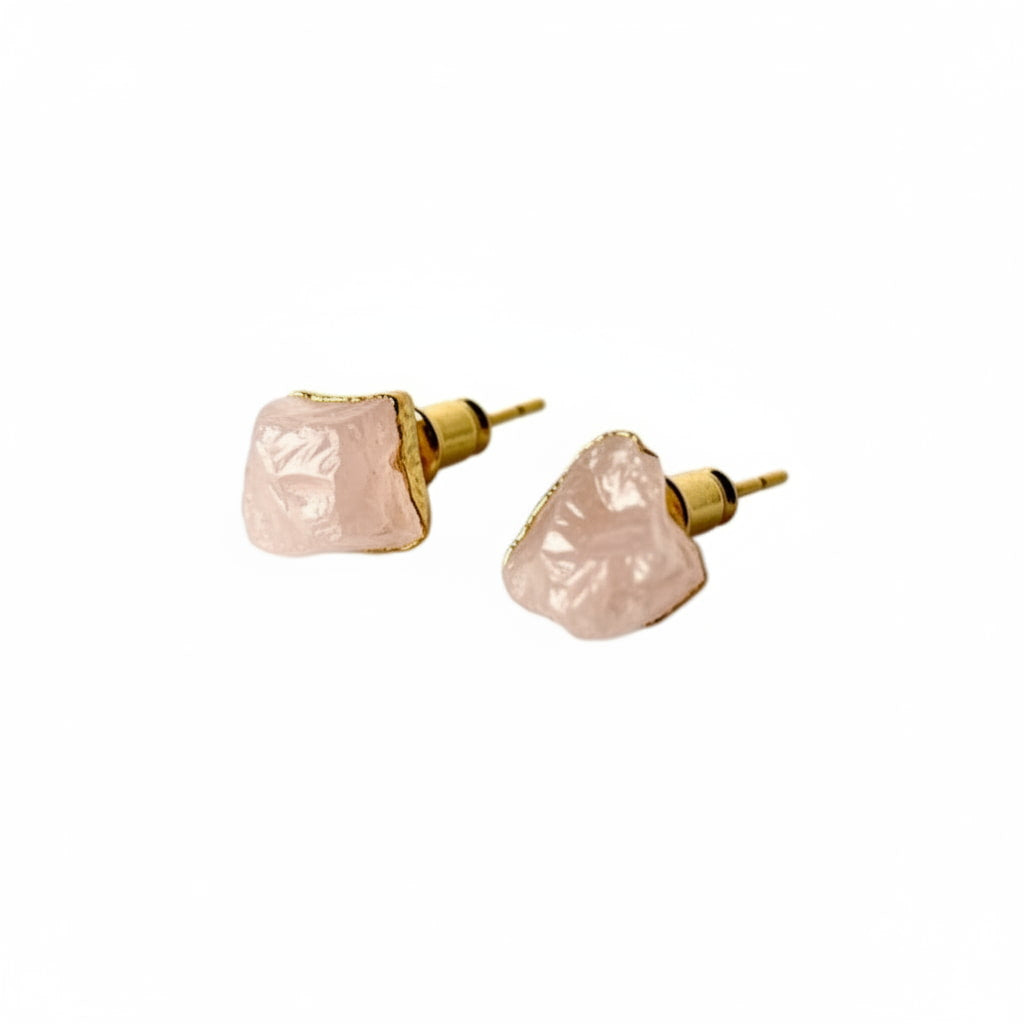 Rosenquarz Ohrstecker - Zarte Natur CrystalScents