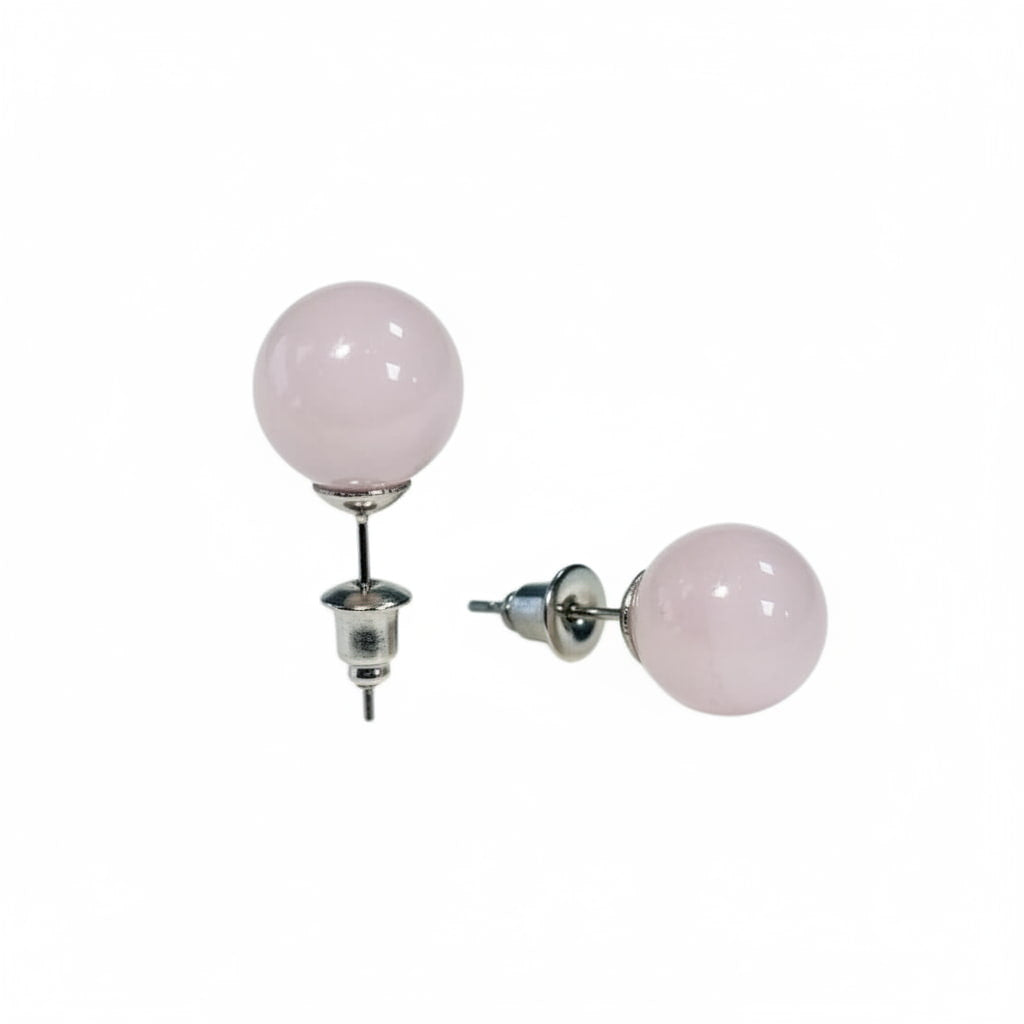 Rosenquarz Ohrstecker mit Kristall-Kugel CrystalScents