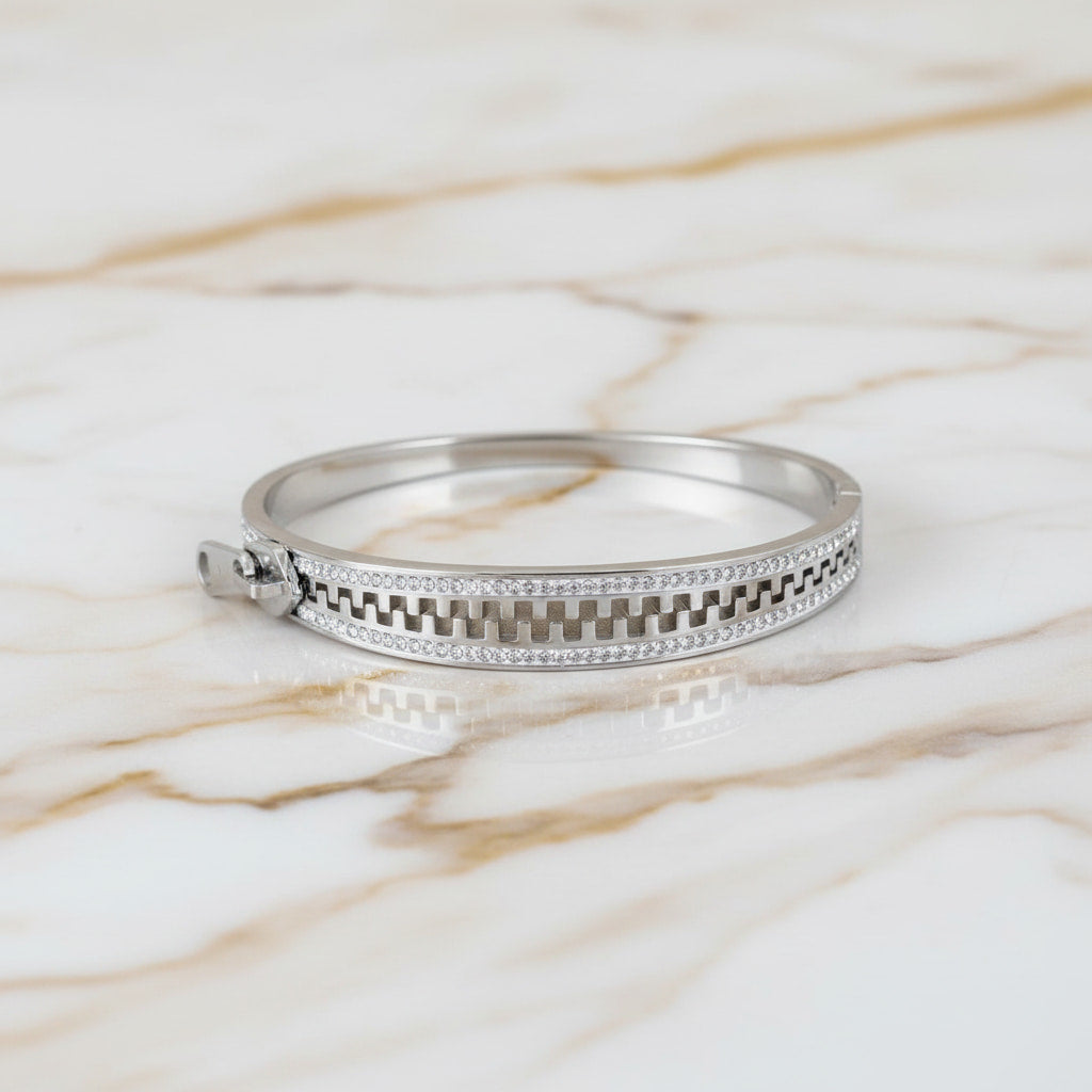 Armband – Silber mit funkelndem „Reißverschluss" CrystalScents