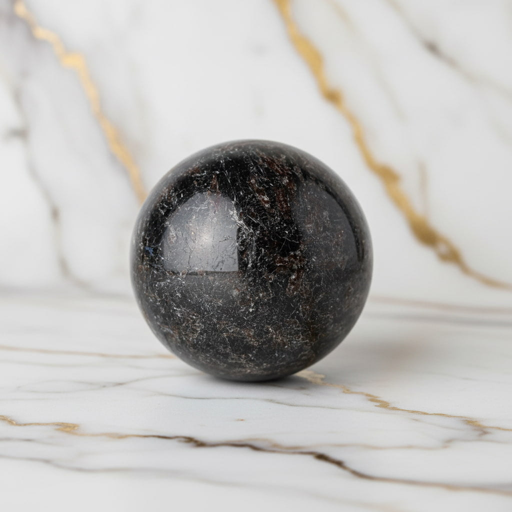 Große Granat Astrophyllit Kugel – Dekorstück für Räume CrystalScents