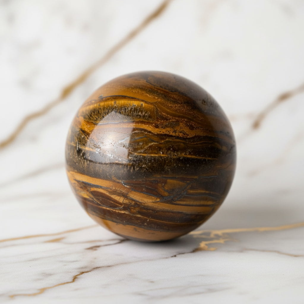 Tigerauge Kugel – warmes Naturjuwel JETZT sichern CrystalScents