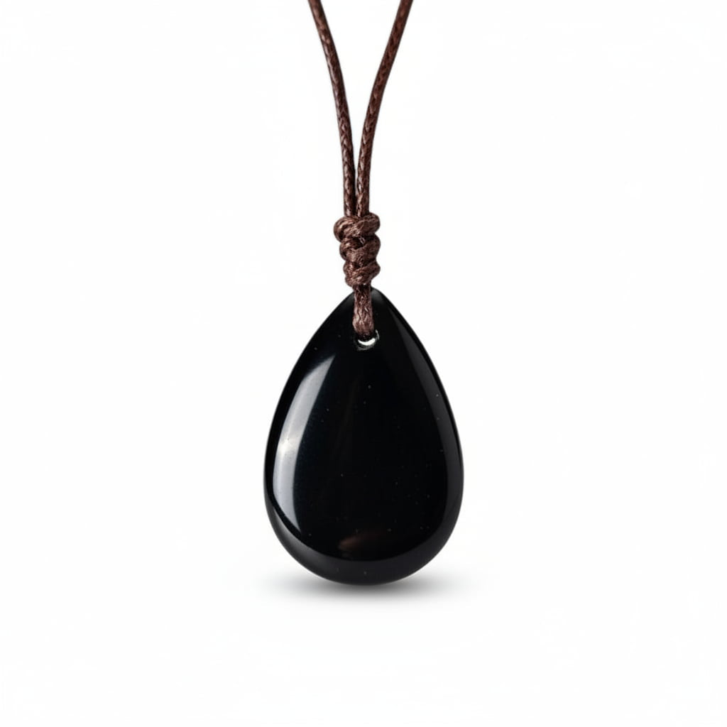 Obsidian Halskette - Tropfenförmiger Anhänger CrystalScents
